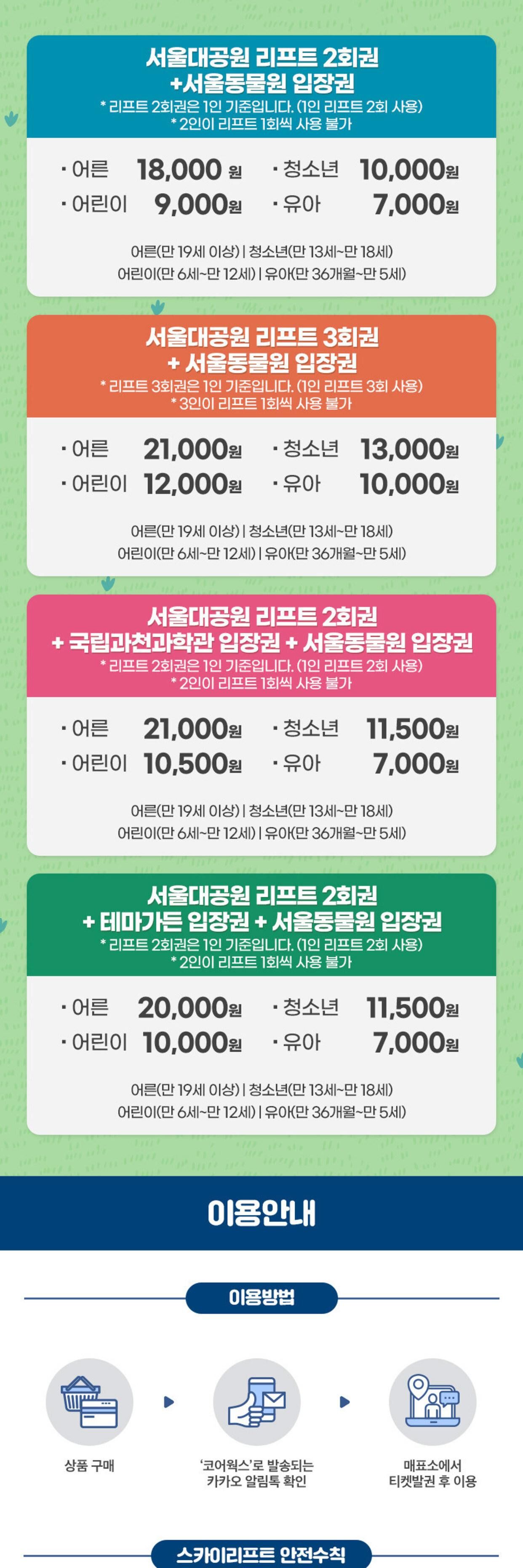 서울대공원 리프트/테마가든/서울동물원 입장권 상세 이미지 2