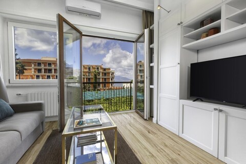 소렌토 7 플랫의 침대와 아침 식사