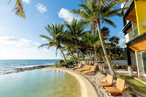 안젤리나 28 비치프런트 앤드 패밀리 아파트먼트 - 모던 앤드 릴랙싱 롱 스테이즈 (칸쿤 공항에서 20분 거리)