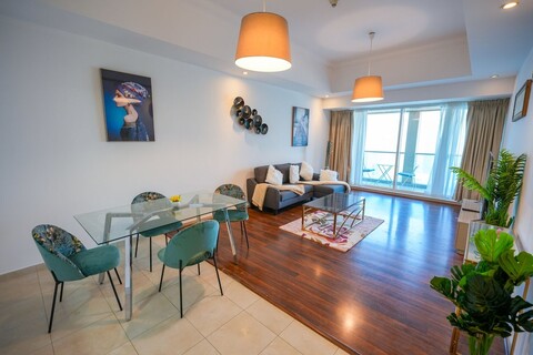 요기 - 발코니와 브르즈 칼리파 뷰의 놀라운 2BR