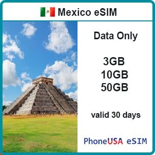멕시코 eSIM 데이터전용 이심 핫스팟 재충전/재설치 남미