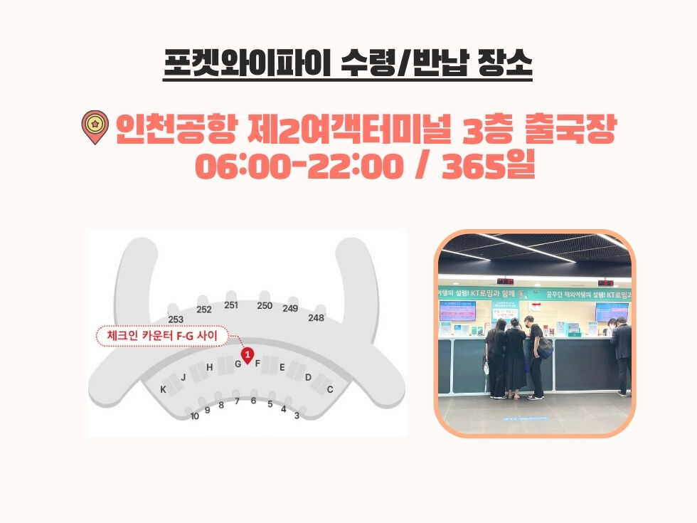 인천공항 제2터미널 출국 수령 위치 안내