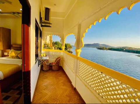 Hotel Vallabh with lake facing balcony