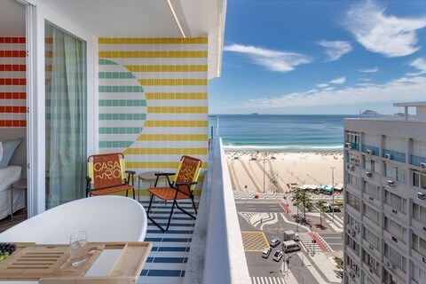 바다 전망과 발코니, 욕조 있음 Q11