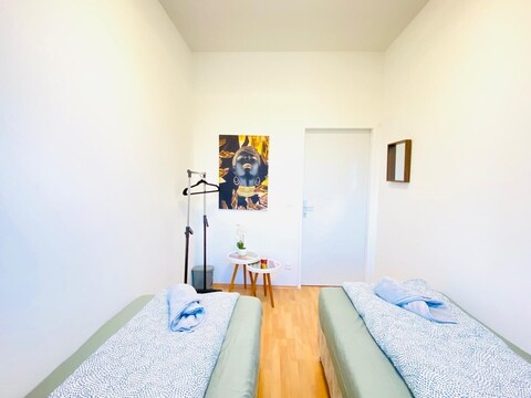 중앙에 위치한 아늑한 4베드룸 공유 아파트의 객실