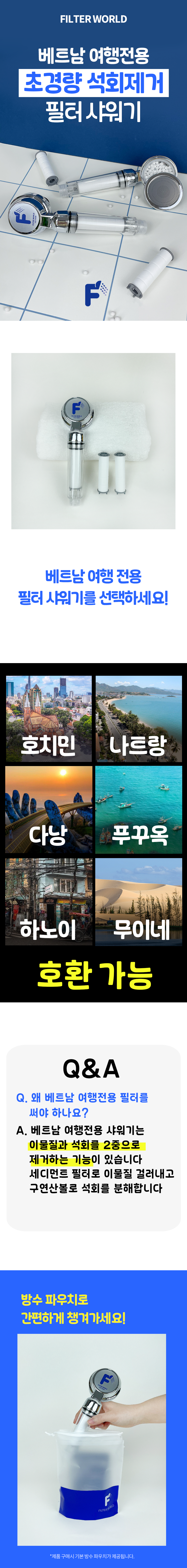 베트남 여행전용 샤워필터+세면대필터 상세 이미지 1
