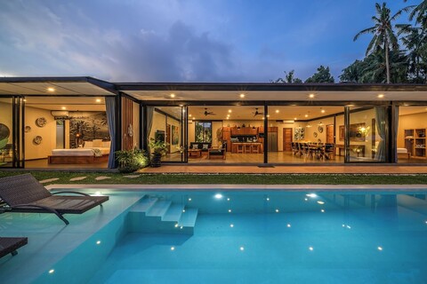 자나두 - 5베드룸 우붓 디자이너 빌라, 수영장 있음, 라이스 필드 뷰