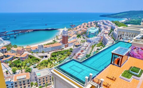 멋진 바다 전망-키스 브리지-불꽃놀이-일몰