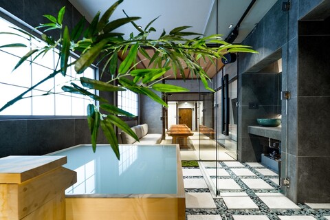 KONJAKUSO 오사카 벤텐초 "히카리유야" 프로젝션 매핑 스파