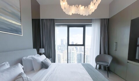 럭셔리 브르즈 로얄 아파트 발코니 & 숨막히는 전망