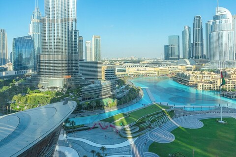 풀 부르즈 칼리파 & 분수 전망 | 거실 & 침실