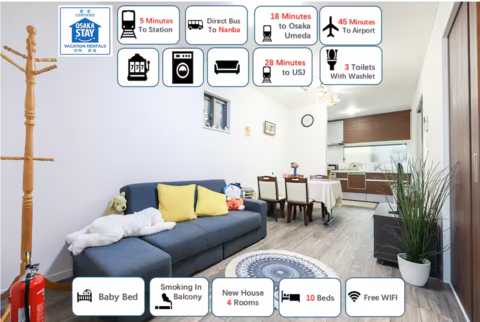 오사카 ODA Villa Tennoji