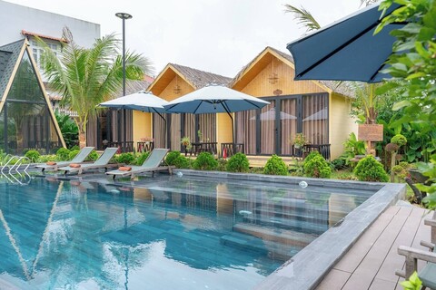 가족용 방갈로 2개 나란히