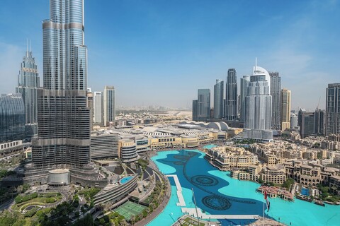 모든 방에서 풀 버즈 칼리파 및 분수 전망