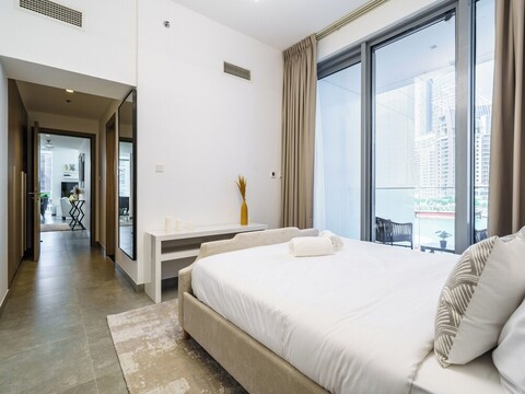 고급스러운 2 베드룸, 발코니 있음, 풀 마리나 뷰