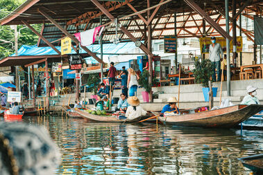 담넌사두억 수상시장+위험한 기찻길 투어