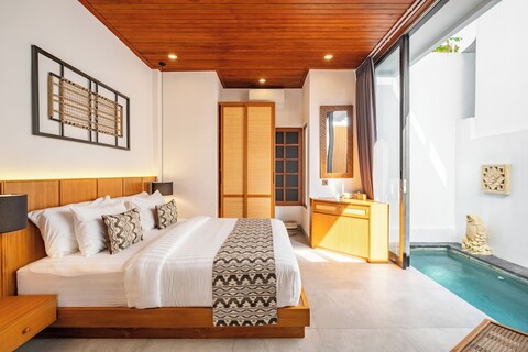 2베드룸 프라이빗 풀 빌라, 우붓에 위치, 발코니 뷰