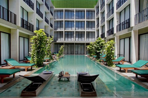 쿠타의 호텔 테라스