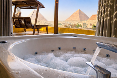 Anubis kingdom pyramids view 