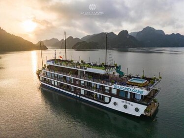 La Casta Cruise Luxury Ha Long Bay Experience Private Cabin with Ocean View Balcony and Bathtub