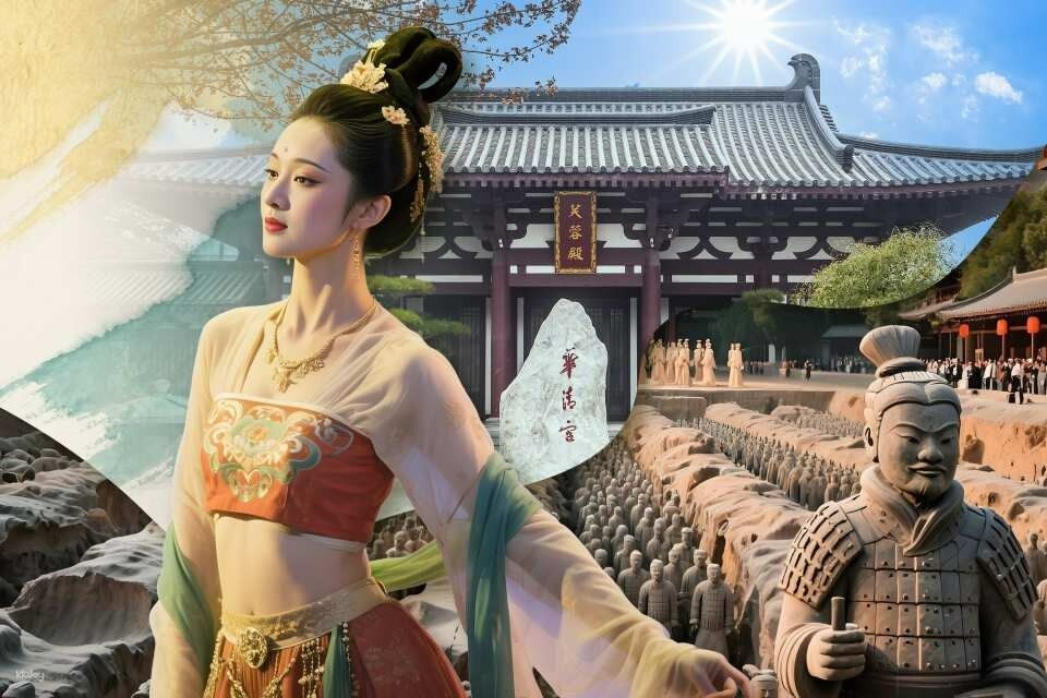 시안 병마용 + 화청궁 + 아유가/영원한사랑/낙타방울 전설 당일 투어 (한푸 체험 포함) 