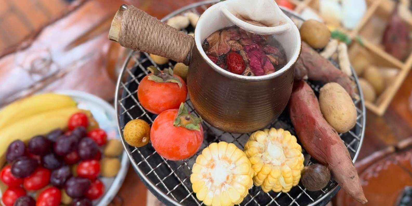 양쯔강 전망 예왕 차점 :: 화로 다도 + 강변 바비큐 체험