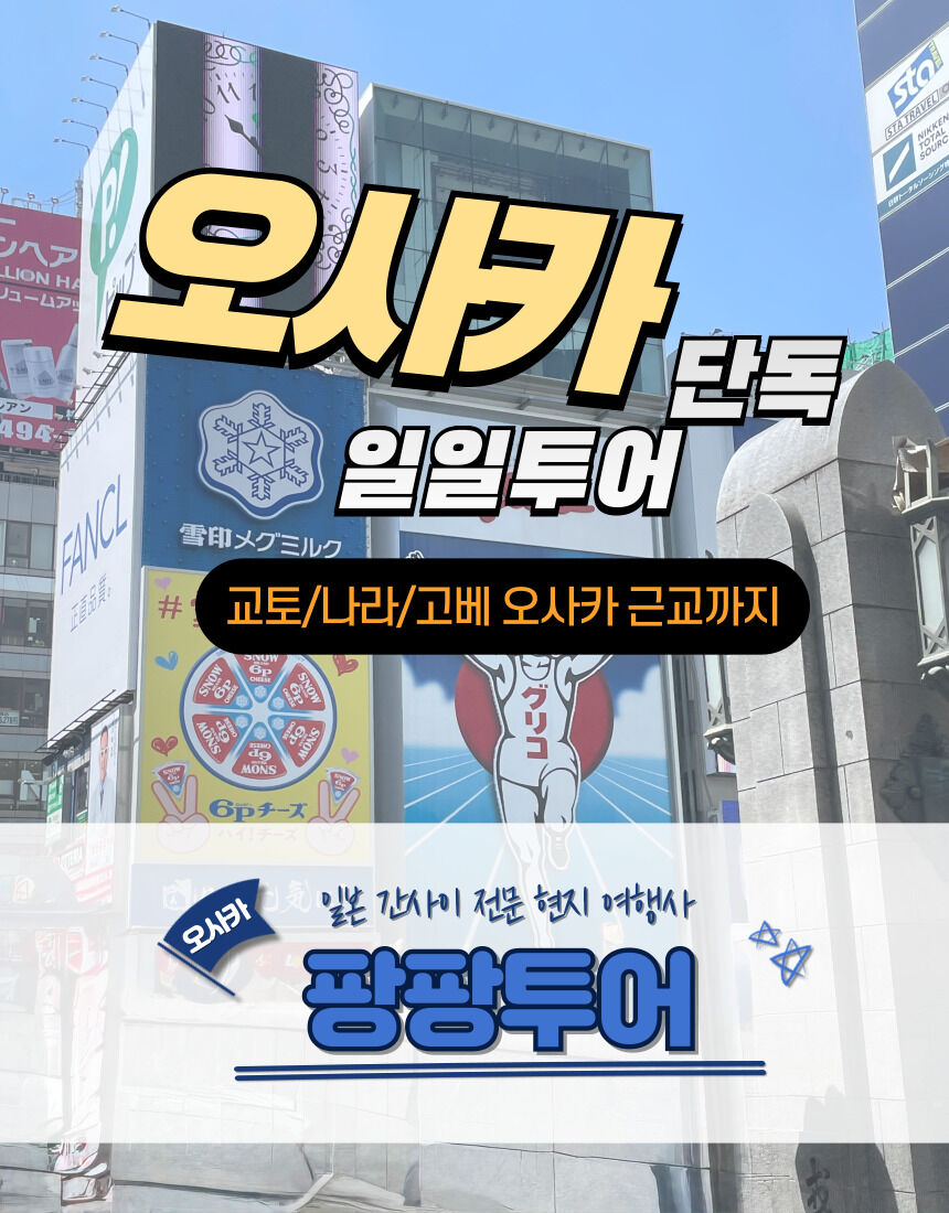 [오사카 단독투어] 단독차량/한국인가이드 오사카 시내부터 근교(교토,고베,나라,우지 등) 상세 이미지 1