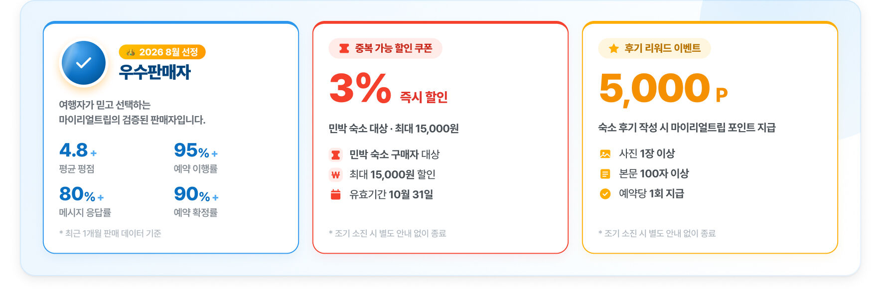 민박 구매자 대상 특별 혜택