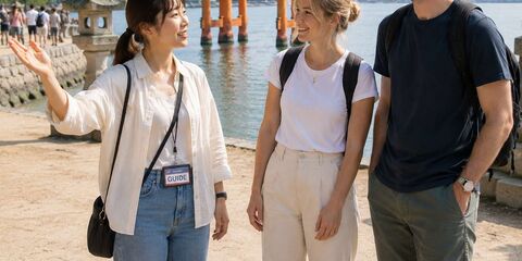 히로시마 투어 - 평화기념공원 + 미야지마 이츠쿠시마 신사 수상 토리이 전일 가이드 투어
