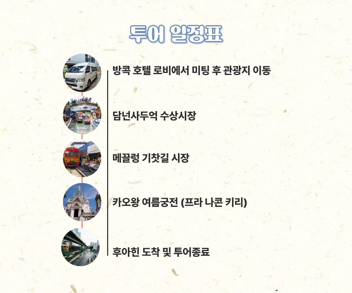 방콕→후아힌 단독투어 | 카오왕 여름궁전·담넌사두억·메끌렁기찻길 상세 이미지 3