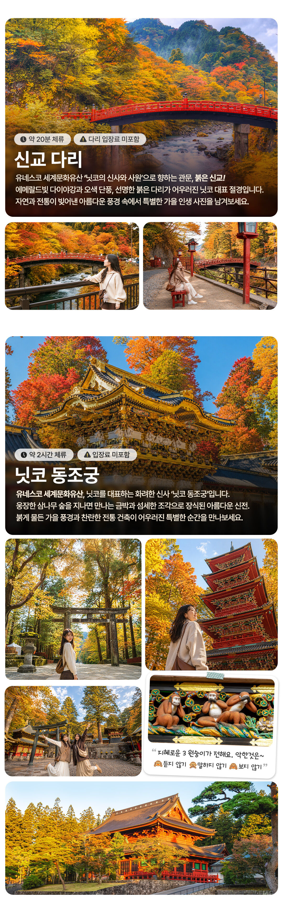 [가을한정/1명도출발] 닛코 일일 투어: 게곤폭포/주젠지호/신교다리/닛코동조궁 (도쿄출발) 상세 이미지 4