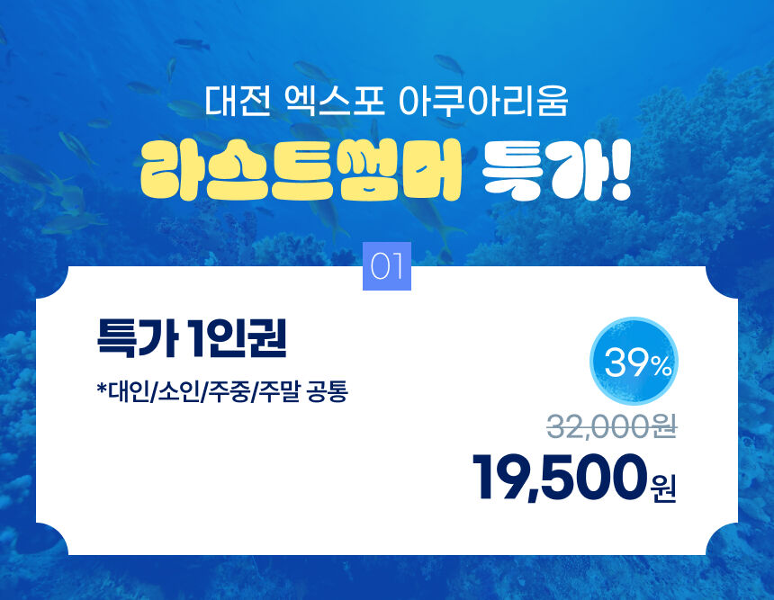 [특가] 대전 엑스포 아쿠아리움 라스트썸머 특가  상세 이미지 3