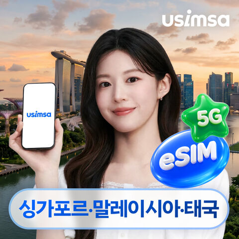 쿠알라룸푸르 여행 준비물 - 싱가포르/말레이시아/태국 이심 eSIM 싱텔 매일 500MB 무제한 1일 유심사 알림톡