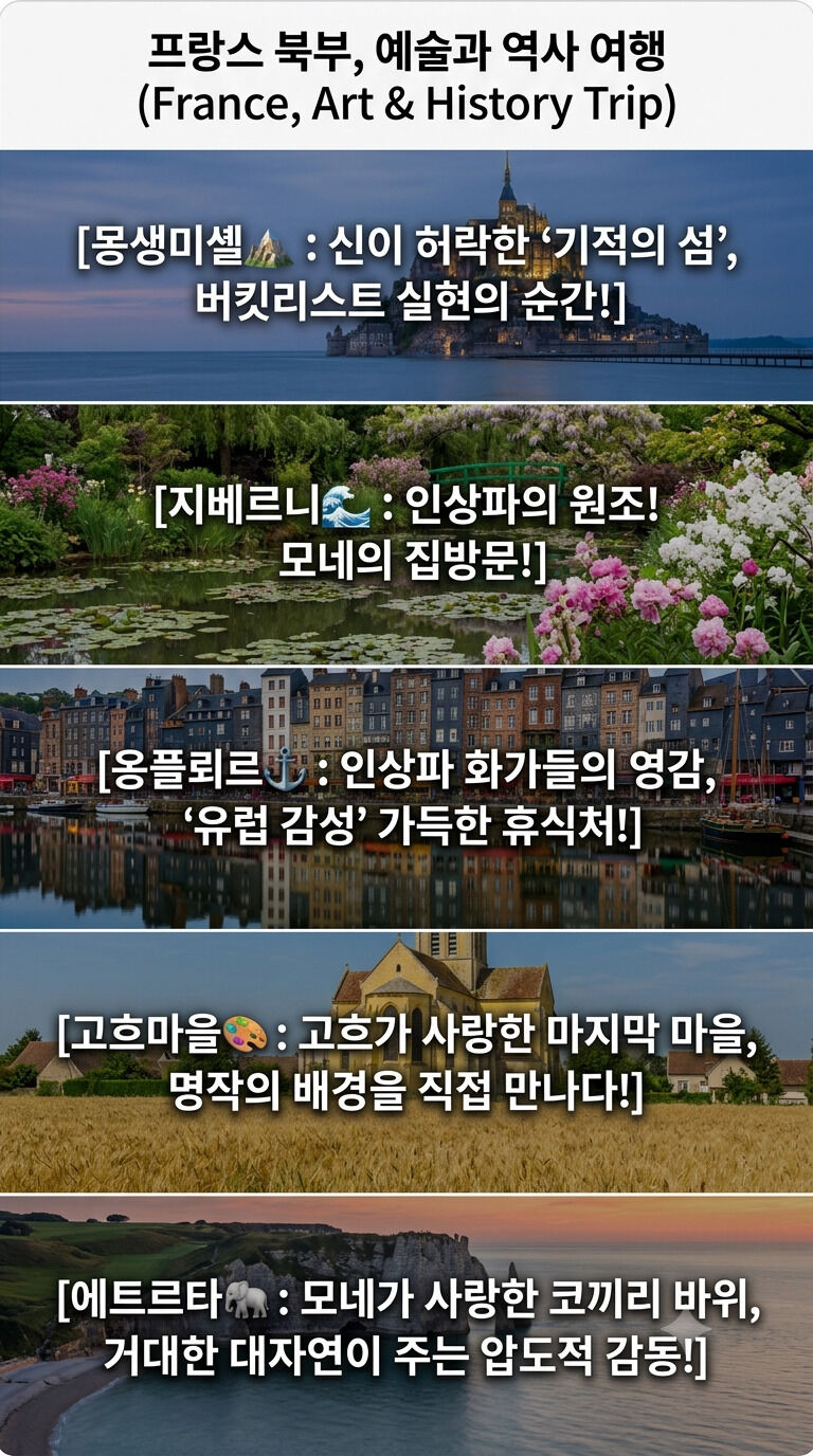 [유럽산책🚐무료샌딩] 몽생미셸+지베르니+고흐마을 or옹플뢰르[수도원관람/고급밴]  상세 이미지 6