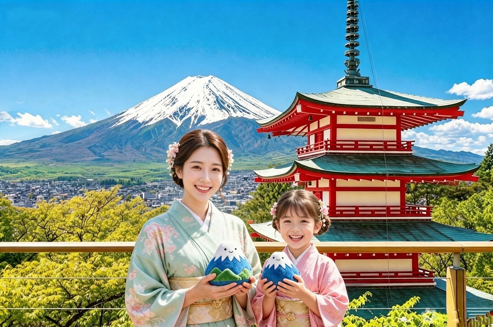 [소수 정예] 후지산 쌍호수 투어: 가와구치코&야마나카호&센겐 공원&오시노 핫카이&로손…