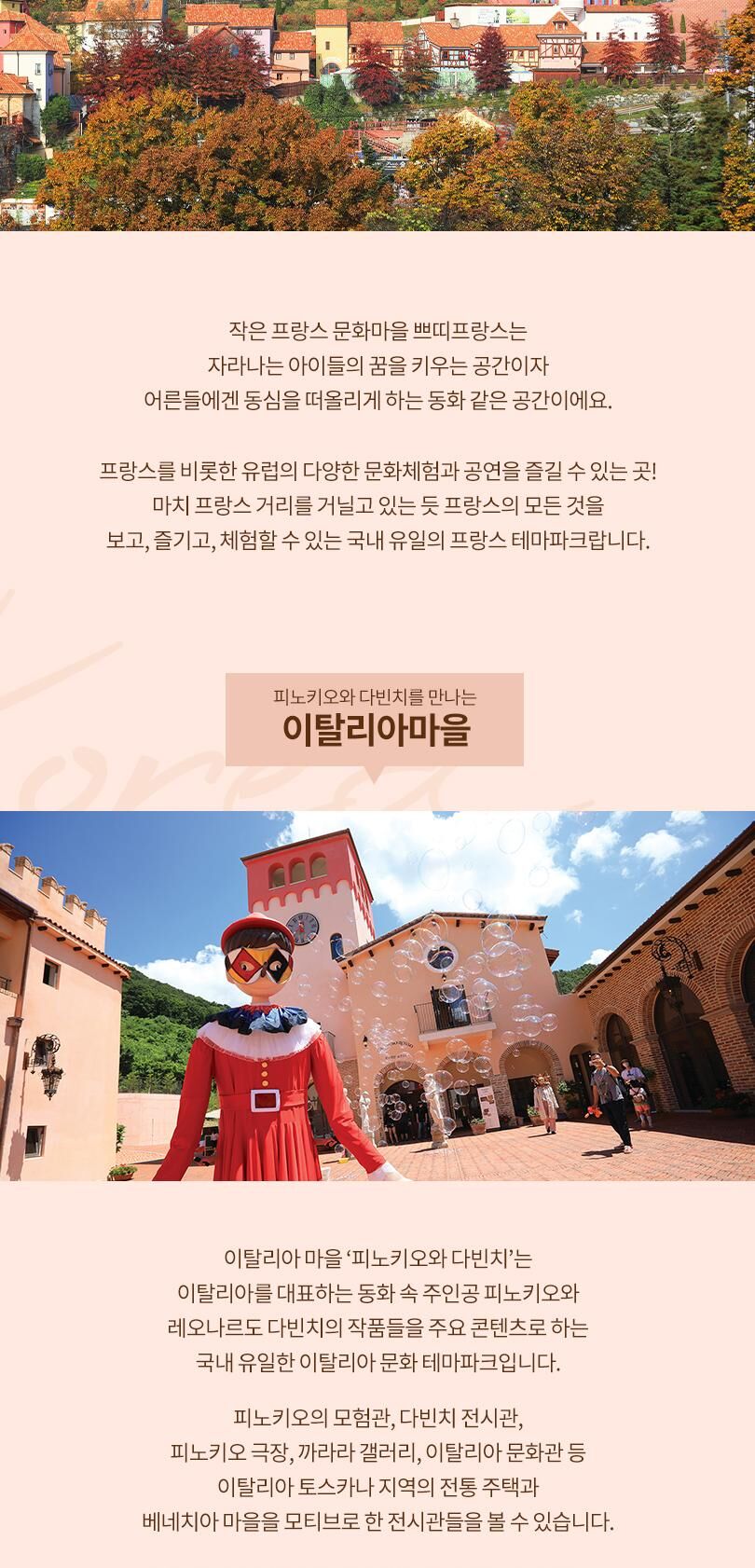 [가평] 쁘띠프랑스&이탈리아 마을 + 유럽마을 가을 감성 패키지 상세 이미지 5