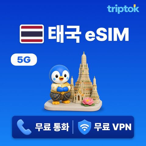 방콕 여행 준비물 - 태국 전지역 방콕 치앙마이 푸켓 eSIM e심 데이터