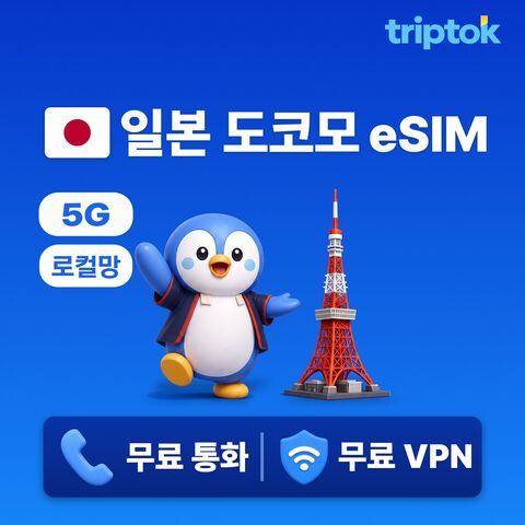 일본 초고속 로컬망 전지역 도쿄 오사카 도코모 eSIM e심 데이터 상품 이미지