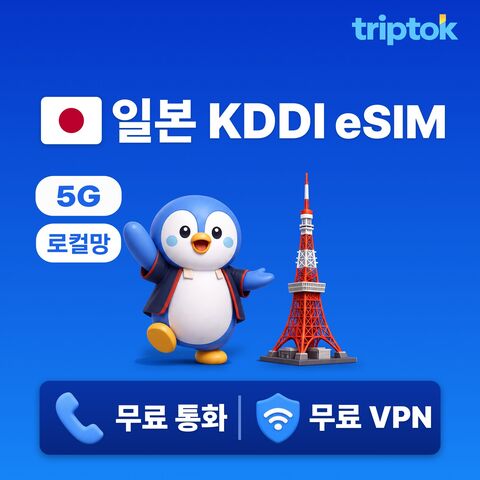 일본 전지역 도쿄 오사카 KDDI 초고속 로컬망 eSIM e심 데이터 상품 이미지