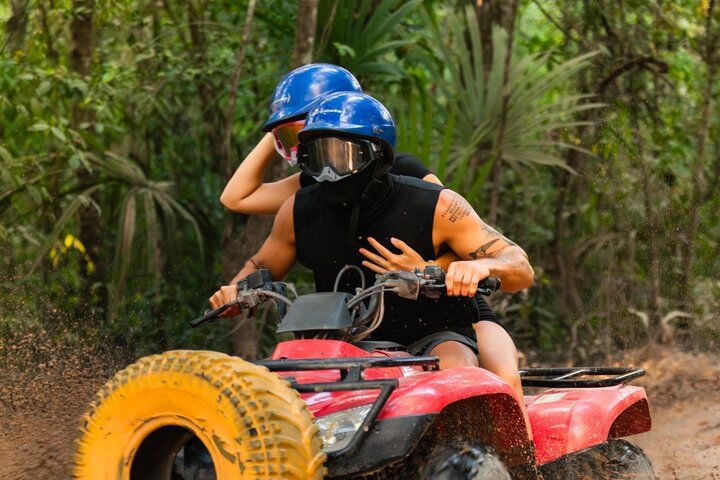 Cancun ATV, Ziplines, Cenote, Lunch & Tequila 맛보기 포함