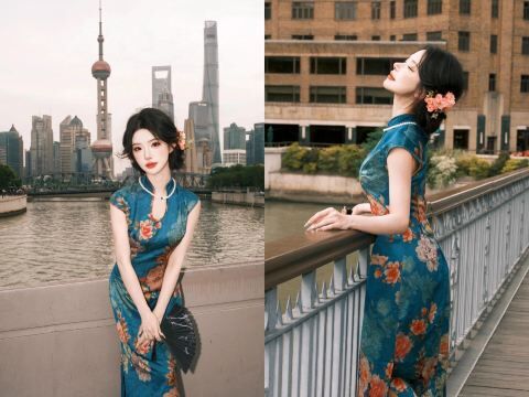 상하이 와이탄 특색 치파오 체험(치파오 대여+의상 다양하고 아름다움+우수한 서비스) 상세 이미지 2