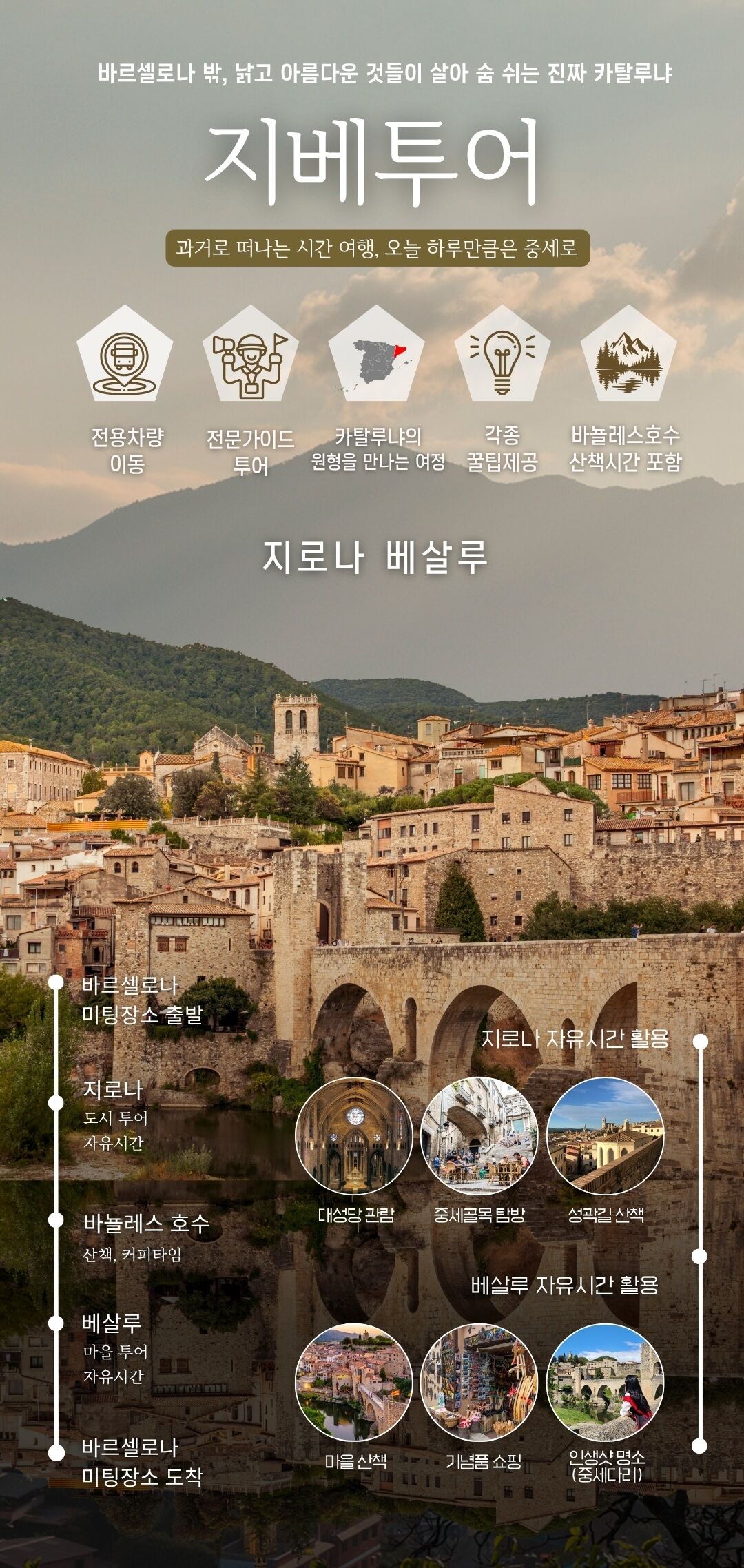 [투어펠리스 몬지 투어]몬세라트·지로나·베살루(지베) 한차량 25인/TOP기념 가우디할인중 상세 이미지 4