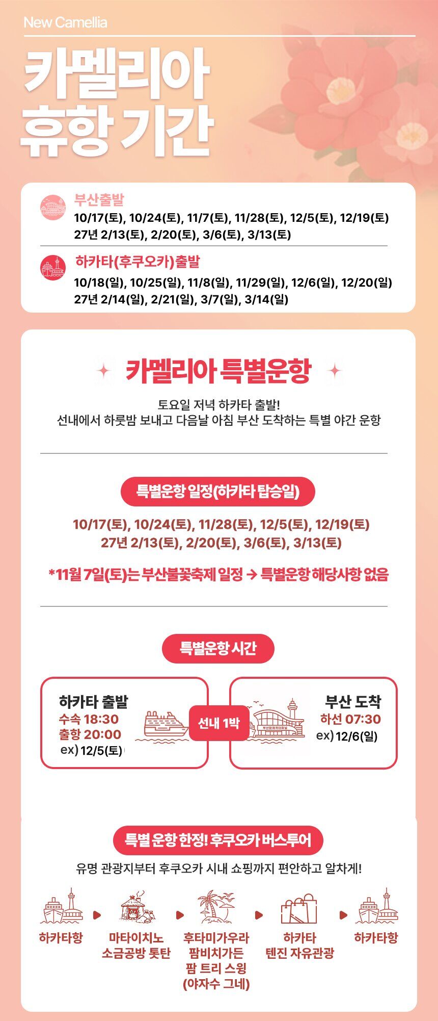 뉴카멜리아호 부산 후쿠오카 배편 편도 왕복 승선권 상세 이미지 2