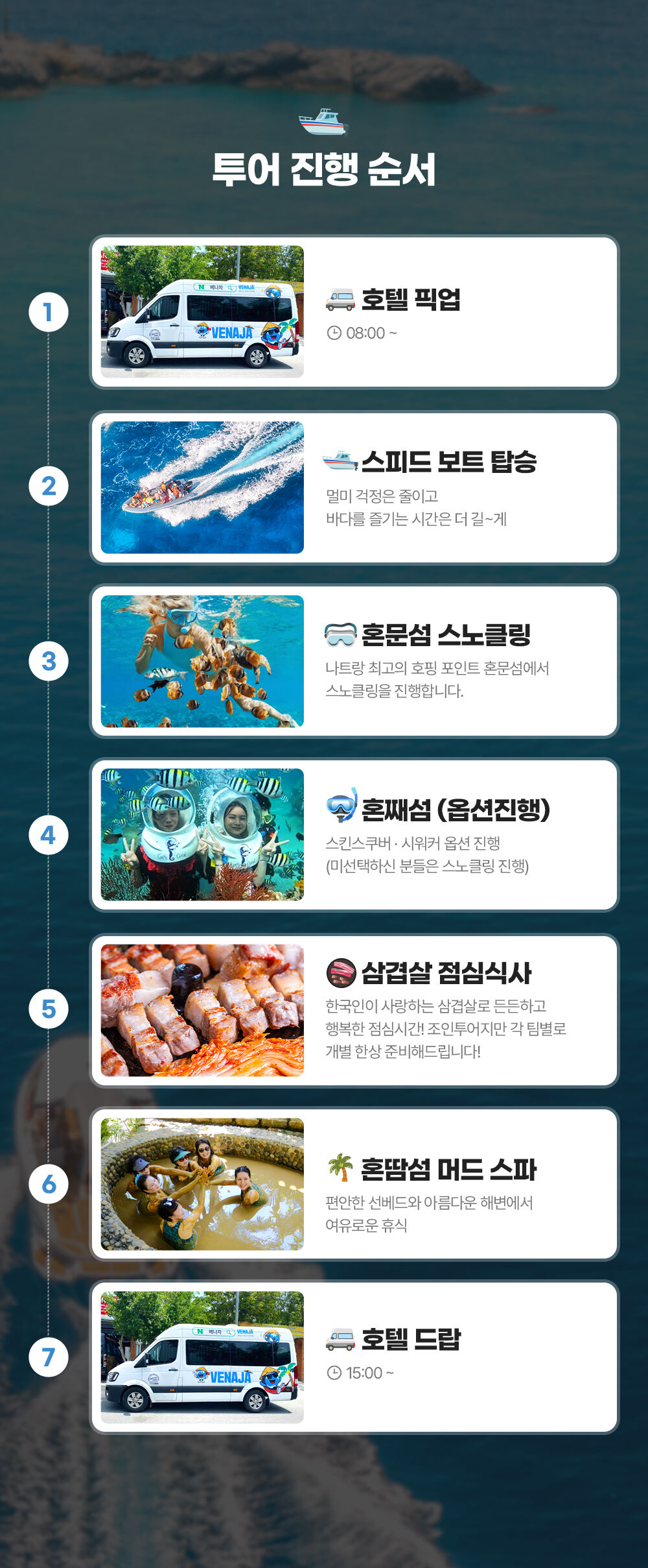 [한국인가이드] 나트랑 혼땀섬 머드온천 스노클링 투어 (삼겹살 점심, 혼문섬, 씨워킹) 상세 이미지 5