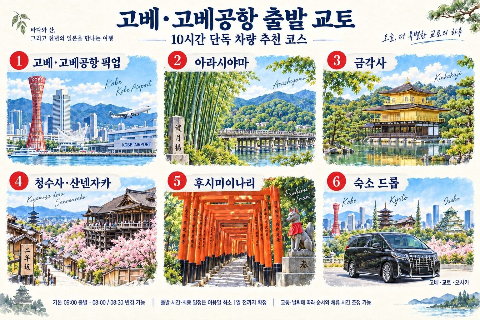 고베 출발 교토 단독 차량투어|아라시야마·금각사·청수사·후시미이나리 상세 이미지 1