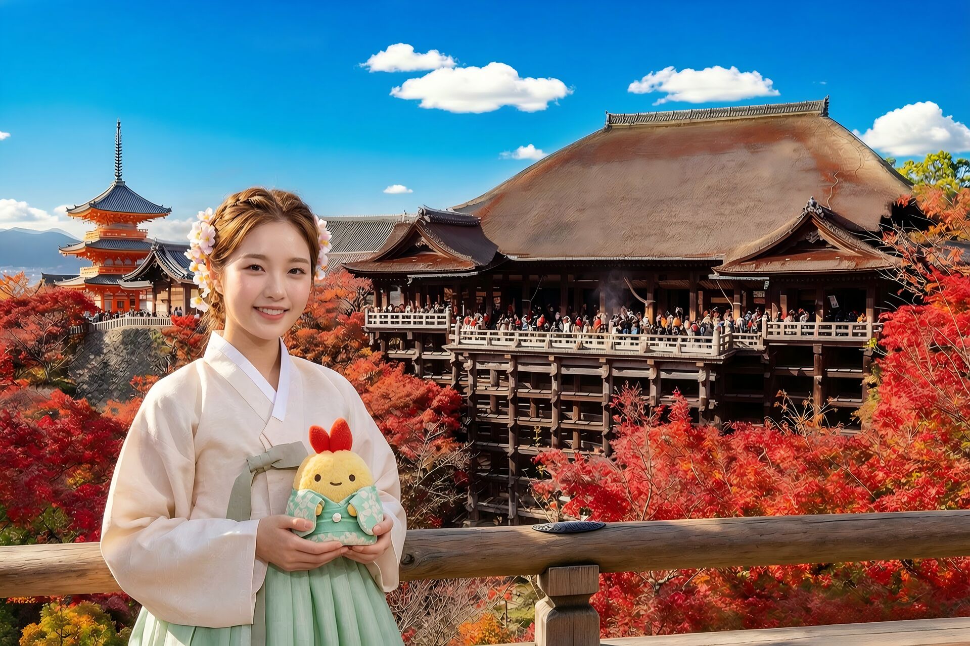 【문학 & 애니메이션 성지순례】교토 기요미즈데라·우지 말차 거리·뵤도인·우지바시·킨카쿠사